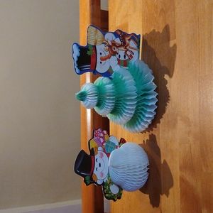 Vintage Woolworth Honeycomb Holiday / Christmas Decorations